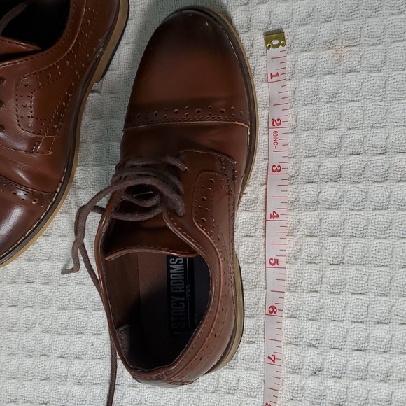 Stacy Addams Dickinson cap toe Oxford cognac boys size 9M - Picture 8 of 8